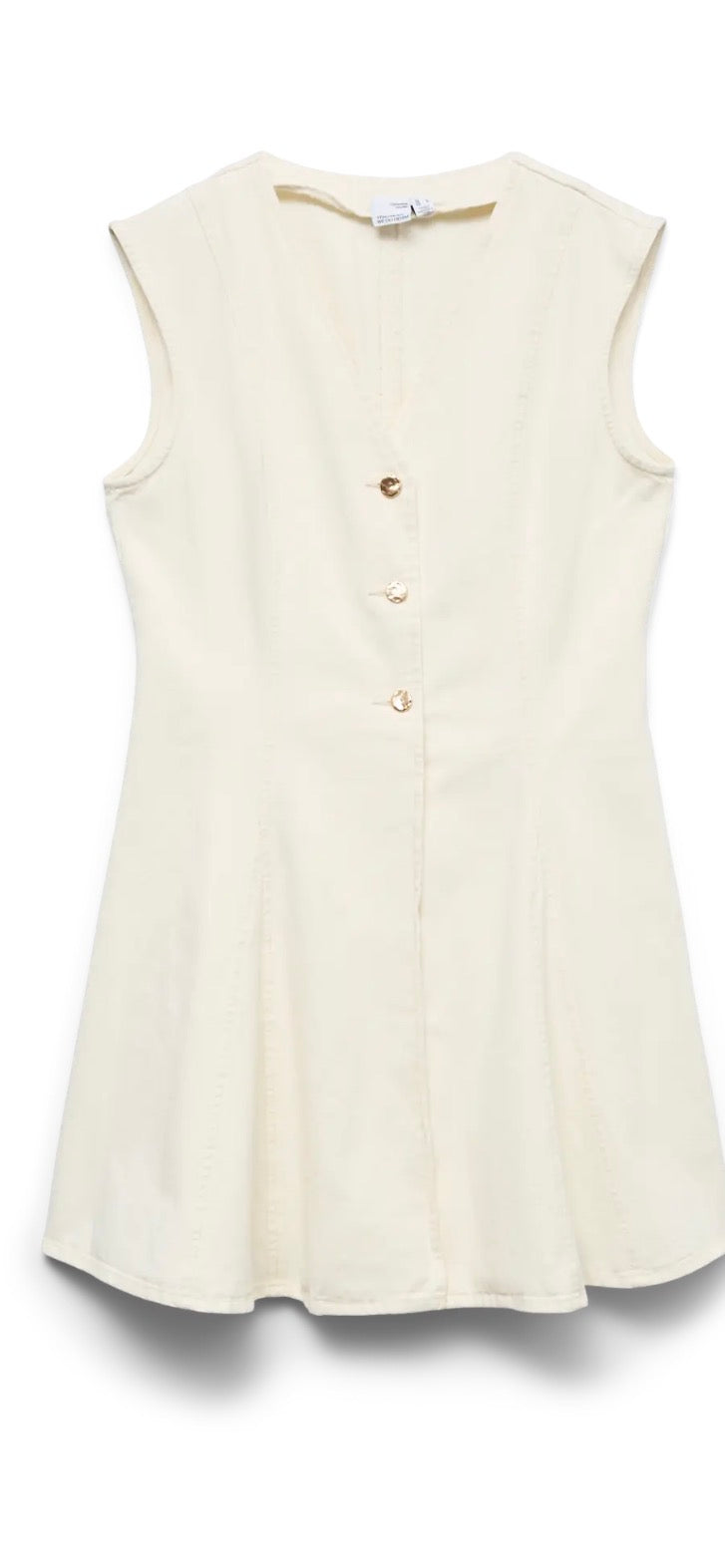Vero Moda Malle sl Short Ecru Denim Dress
