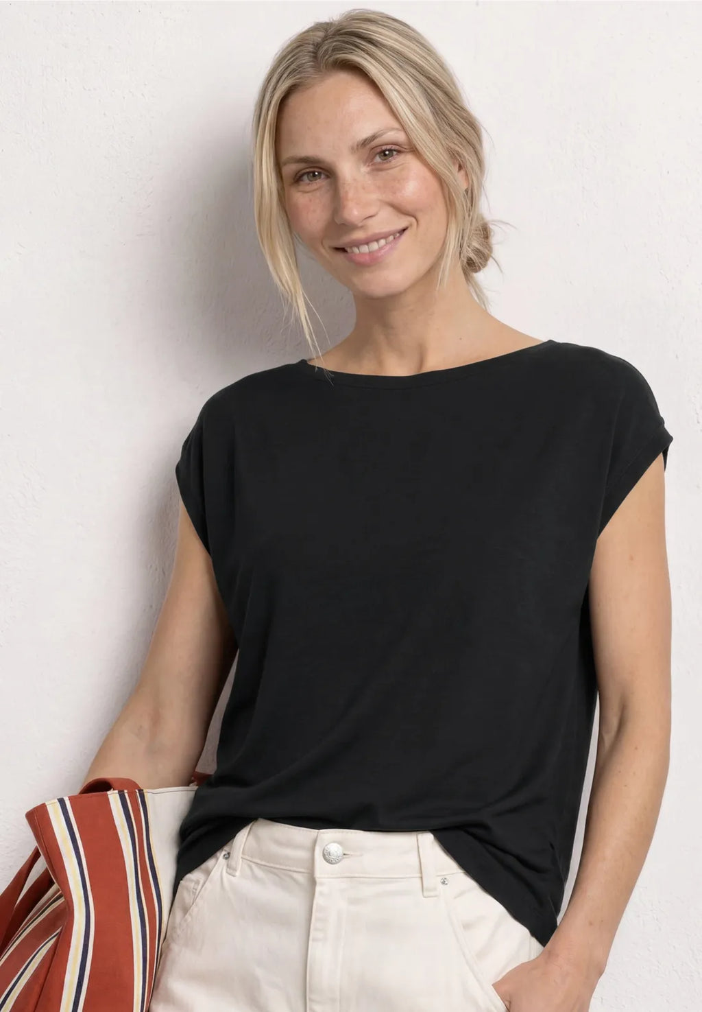 Street-One Dropped shoulder t-shirt with ruffle