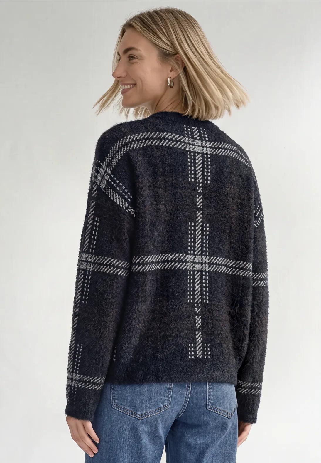 Street one long sleeve pullover with check