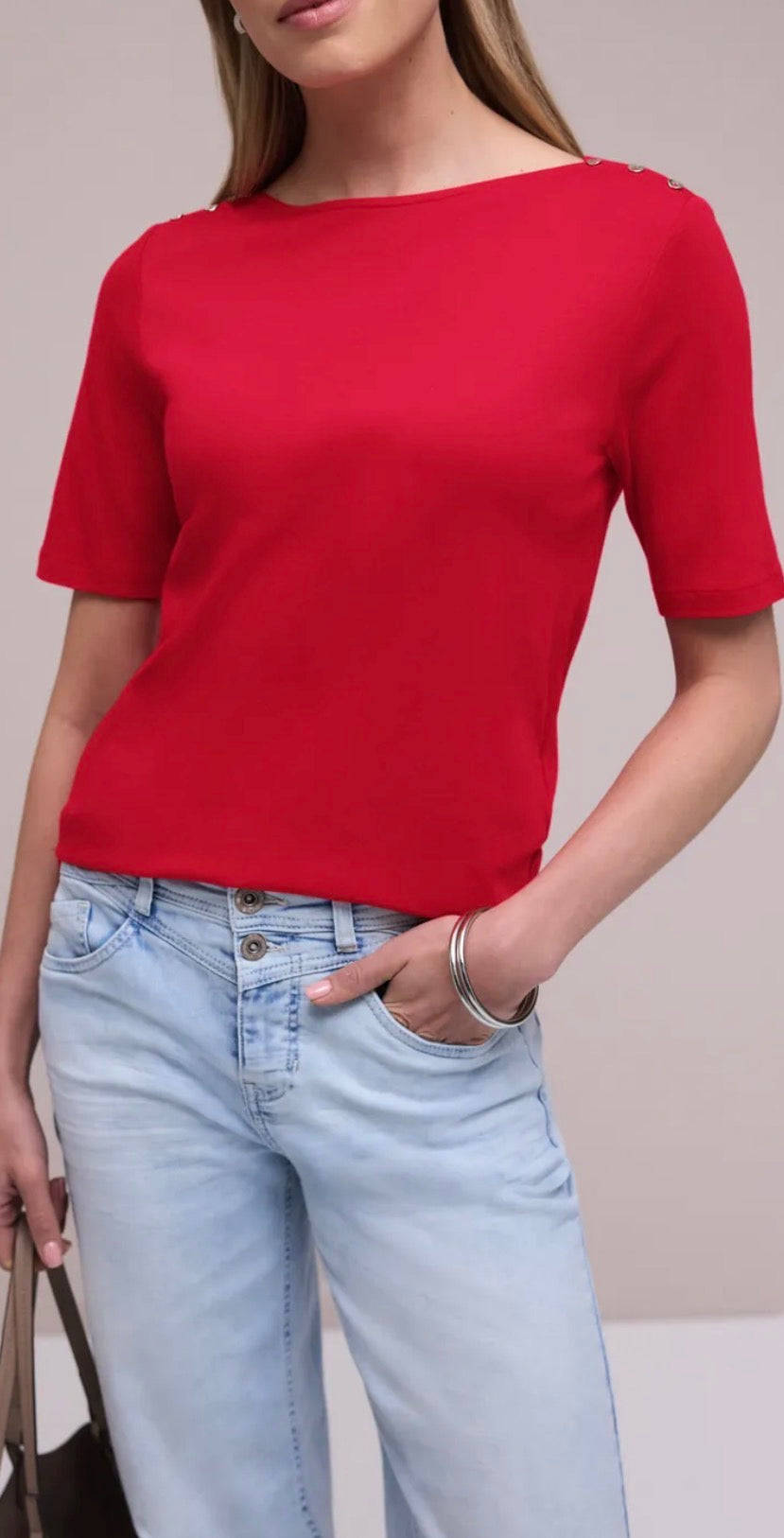 Street one short sleeve button detail shirt