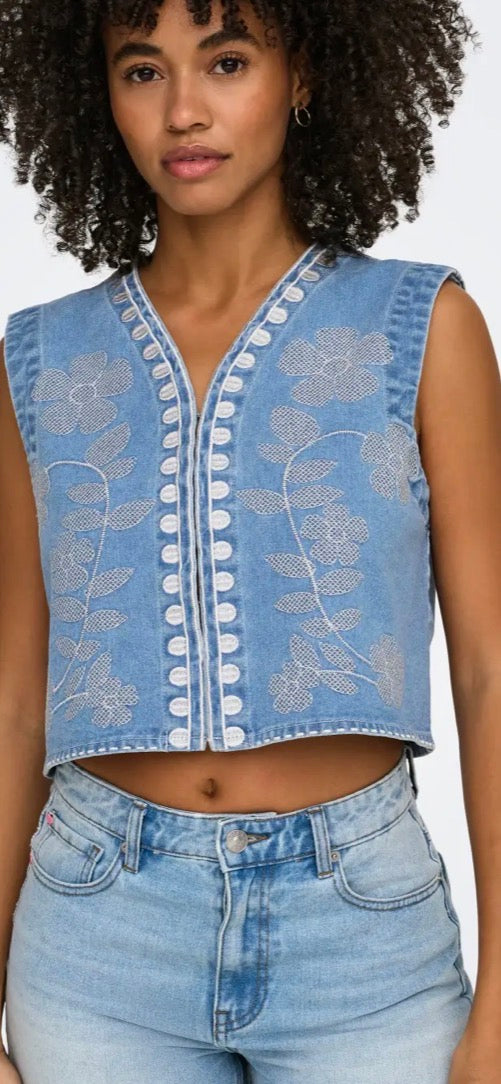 Only Noella Denim Waistcoat