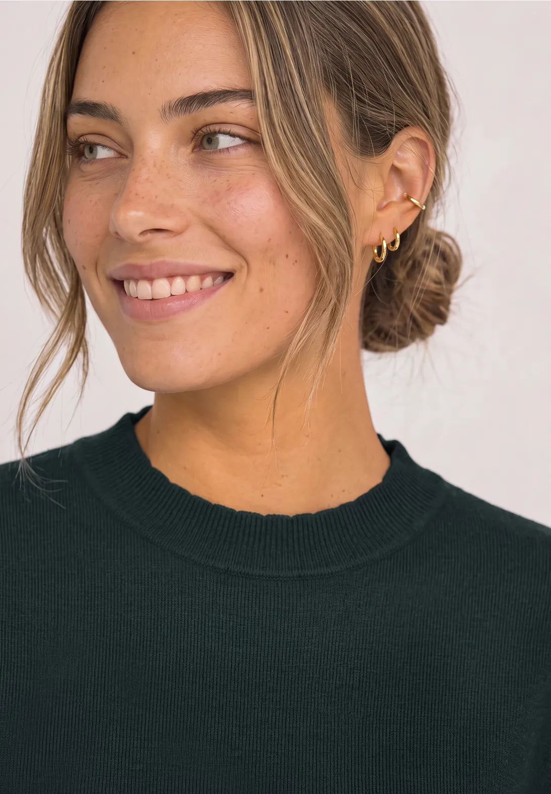 Street-one Long sleeved sweater with turtleneck and ruching