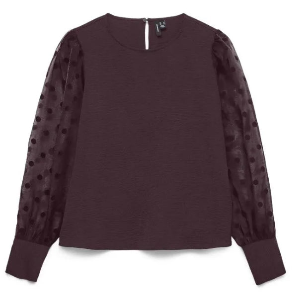 Vero Moda Alva Poka Dot Sleeve Top